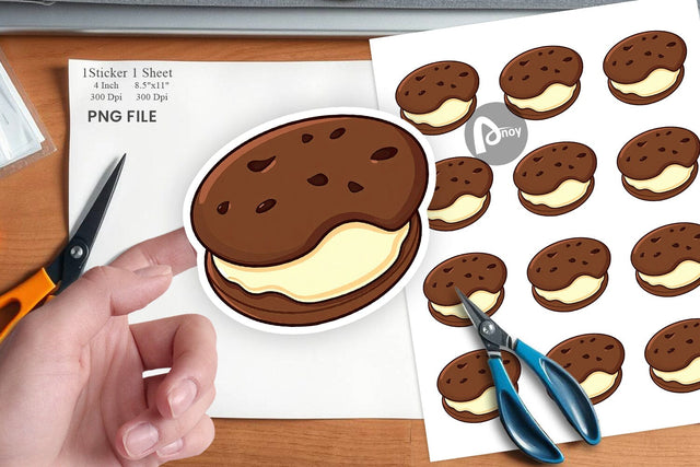 Ice Cream Cookie Sticker Sublimation artnoy 