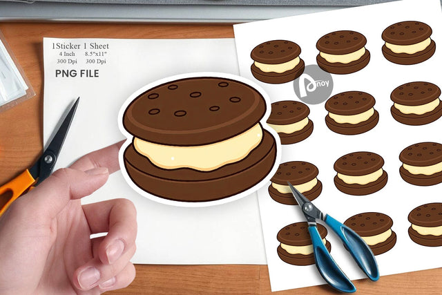 Ice Cream Cookie Sticker Sublimation artnoy 