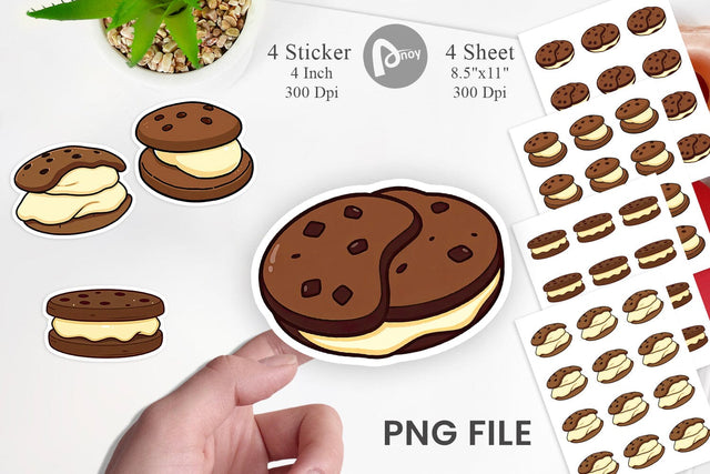Ice Cream Cookie Sticker Sublimation artnoy 