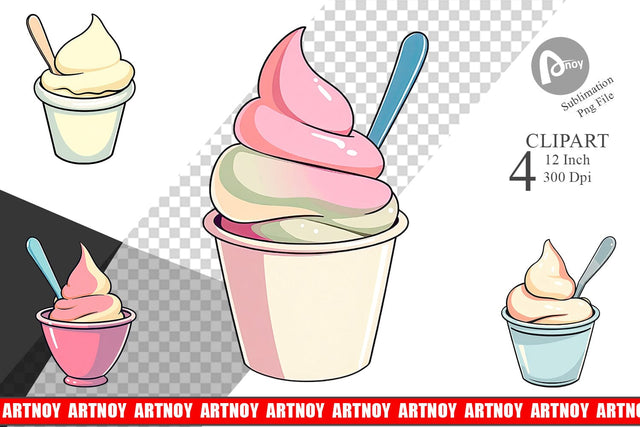 Ice Cream Cup Clipart Sublimation artnoy 
