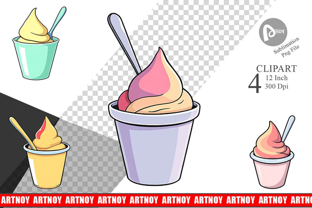 Ice Cream Cup Clipart Sublimation artnoy 