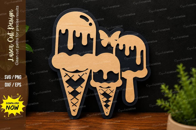 Ice Cream Design laser cut svg File SVG Regulrcrative 