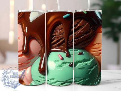Ice Cream Drip 20oz Sweet Treat Tumbler, Sweet Treat Tumbler, 20oz Tumbler Wrap, Sublimation Tumbler Wrap, Candy Aesthetic Tumbler, Pastel Dessert Tumbler Sublimation ToriDesigns 