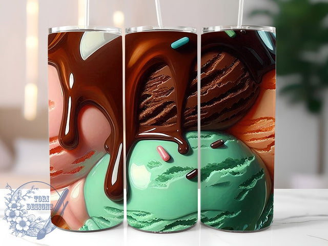 Ice Cream Drip 20oz Sweet Treat Tumbler, Sweet Treat Tumbler, 20oz Tumbler Wrap, Sublimation Tumbler Wrap, Candy Aesthetic Tumbler, Pastel Dessert Tumbler Sublimation ToriDesigns 
