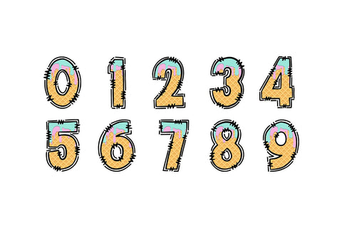 Ice Cream Drip Alphabet PNG, Waffle Cone Font Sublimation BijouBay 