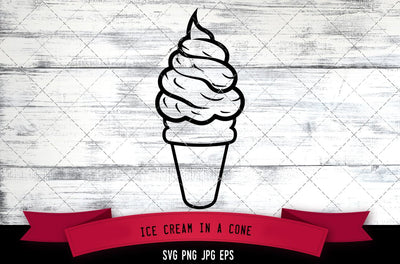 Ice cream in a Cone SVG, Icecream SVG SVG Loveleen Kaur 