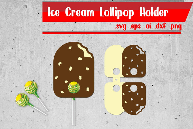 Ice Cream Lollipop Holders Papercut SVG zafrans studio 