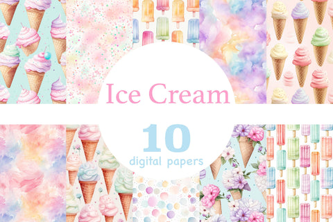 Ice Cream Papers | Pastel Seamless Pattern Digital Pattern GlamArtZhanna 
