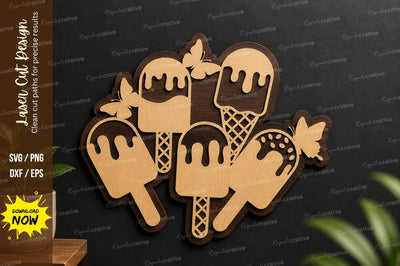 Ice Cream Popsicle Decor laser cut svg File SVG Regulrcrative 