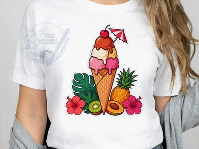 Ice Cream Sundae T-Shirt PNG, Waffle Cone, Caramel Scoop, Pink Ice Cream, Dripping Design, Skinny Tumbler, Sublimation PNG Sublimation ToriDesigns 