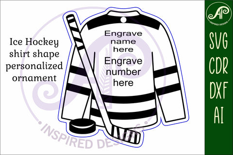 Ice Hockey shirt Christmas Ornament SVG laser cut SVG APInspireddesigns 