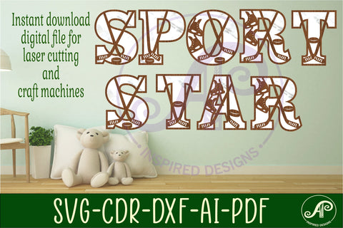 Ice Hockey stick and puck letters alphabet set. 26 layered SVG APInspireddesigns 