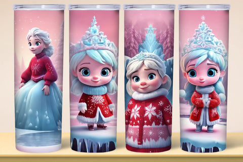 Ice Princess Tumbler Wrap PNG Files Sublimation zafrans studio 