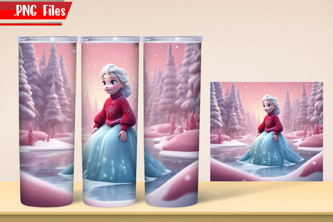 Ice Princess Tumbler Wrap PNG Files Sublimation zafrans studio 