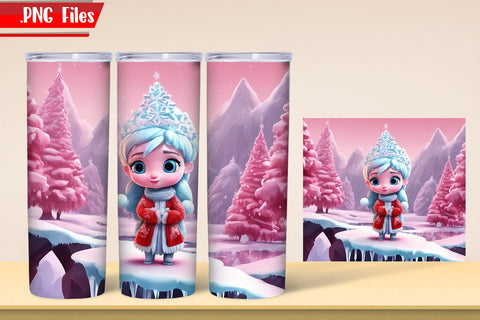 Ice Princess Tumbler Wrap PNG Files Sublimation zafrans studio 