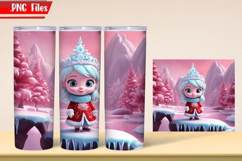 Ice Princess Tumbler Wrap PNG Files Sublimation zafrans studio 
