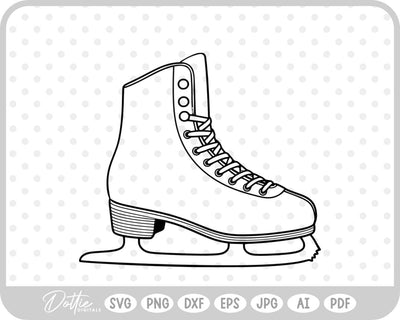 Ice Skate Figure Skates SVG DottieDigitals 