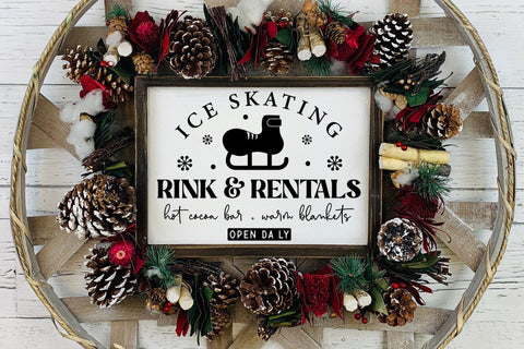 Ice Skating Rink & Rentals, Winter Farmhouse SVG SVG CraftLabSVG 