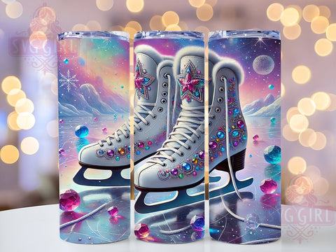 Ice Skating Shoes Winter Sports Tumbler, Skating Shoes Drinkware, 20oz Sublimation Wrap, Winter Sports Cup, Figure Skating Gift, Ice Rink Decor, Sports Lover Tumbler Sublimation SvggirlplusArt 