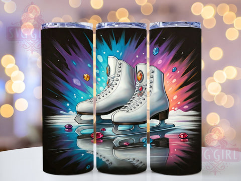 Ice Skating Shoes Winter Sports Tumbler, Skating Shoes Drinkware, 20oz Sublimation Wrap, Winter Sports Cup, Figure Skating Gift, Ice Rink Decor, Sports Lover Tumbler Sublimation SvggirlplusArt 
