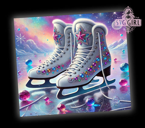 Ice Skating Shoes Winter Sports Tumbler, Skating Shoes Drinkware, 20oz Sublimation Wrap, Winter Sports Cup, Figure Skating Gift, Ice Rink Decor, Sports Lover Tumbler Sublimation SvggirlplusArt 