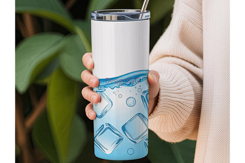 Ice Water Tumbler Wrap Sublimation DesignSVG 