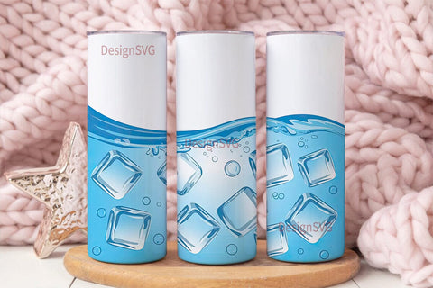 Ice Water Tumbler Wrap Sublimation DesignSVG 