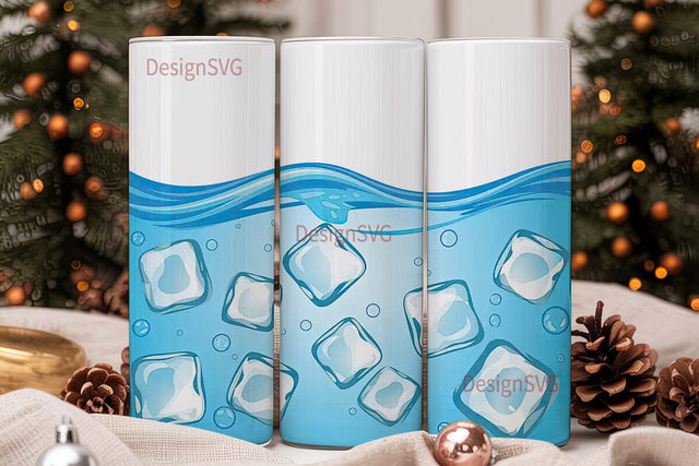 Ice Water Tumbler Wrap Sublimation DesignSVG 