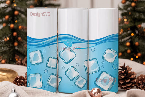 Ice Water Tumbler Wrap Sublimation DesignSVG 