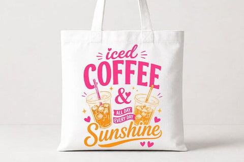 Iced Coffee and Sunshine PNG | Coffee Lover Sublimation Design SVG BillahCrafts 