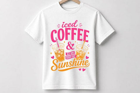 Iced Coffee and Sunshine PNG | Coffee Lover Sublimation Design SVG BillahCrafts 