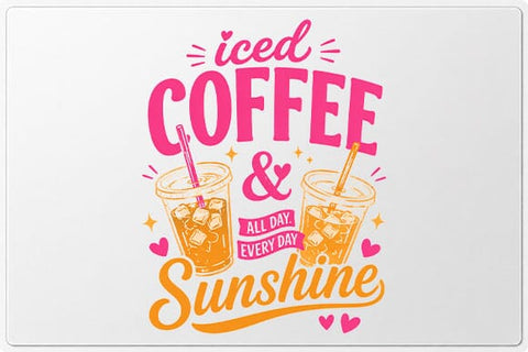 Iced Coffee and Sunshine PNG | Coffee Lover Sublimation Design SVG BillahCrafts 