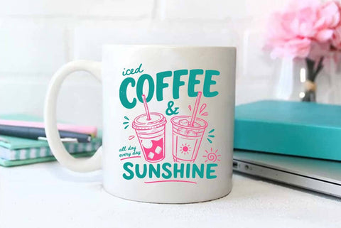 Iced Coffee and Sunshine Shirt, Iced Coffee Shirt, Coffee Lover Gift, Summer Graphic Tee, Summer Vibes Shirt, Coffee TShirt, Comfort Colors SVG FiveStarCrafting 