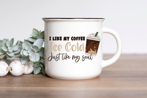 Iced Coffee Like My Soul SVG File for Cricut, Funny Coffee Cup PNG for tshirts, sublimation, tote bags, Coffee Lover Gift SVG Designing Digitals 