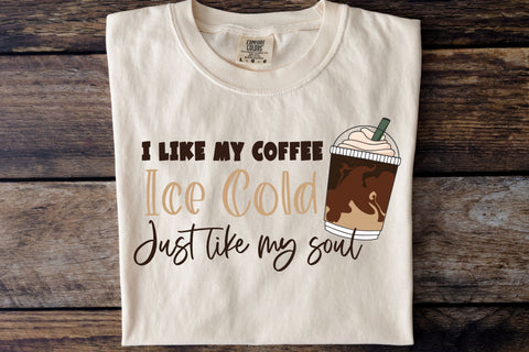 Iced Coffee Like My Soul SVG File for Cricut, Funny Coffee Cup PNG for tshirts, sublimation, tote bags, Coffee Lover Gift SVG Designing Digitals 