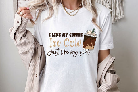 Iced Coffee Like My Soul SVG File for Cricut, Funny Coffee Cup PNG for tshirts, sublimation, tote bags, Coffee Lover Gift SVG Designing Digitals 