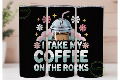 Iced Coffee on the Rocks 20oz Tumbler Sublimation PixelChick 
