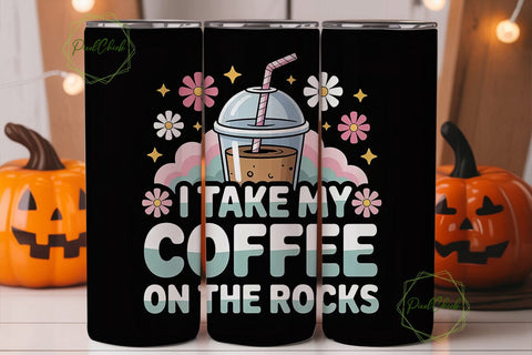 Iced Coffee on the Rocks 20oz Tumbler Sublimation PixelChick 
