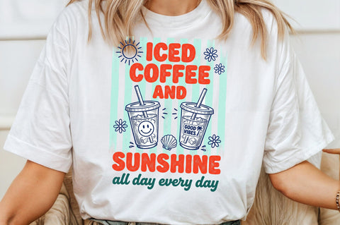 Iced Coffee Summer Vibes PNG Sublimation designartist 