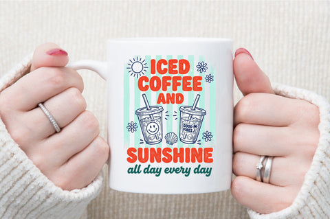 Iced Coffee Summer Vibes PNG Sublimation designartist 