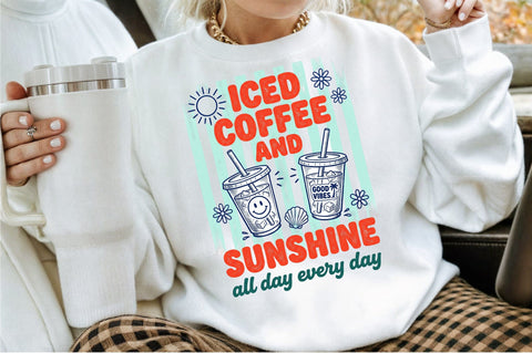 Iced Coffee Summer Vibes PNG Sublimation designartist 