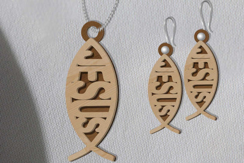 ICHTHYS Multilayer Template, Crafting Jewelry, Laser Cut File SVG LaserCutano 