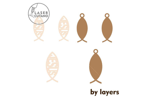 ICHTHYS Multilayer Template, Crafting Jewelry, Laser Cut File SVG LaserCutano 