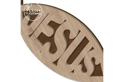 ICHTHYS Multilayer Template, Crafting Jewelry, Laser Cut File SVG LaserCutano 