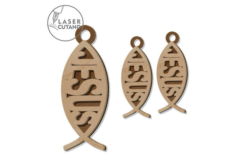 ICHTHYS Multilayer Template, Crafting Jewelry, Laser Cut File SVG LaserCutano 