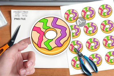 Icing Drizzled Donut Sticker Sublimation artnoy 
