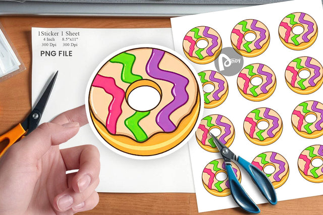 Icing Drizzled Donut Sticker Sublimation artnoy 