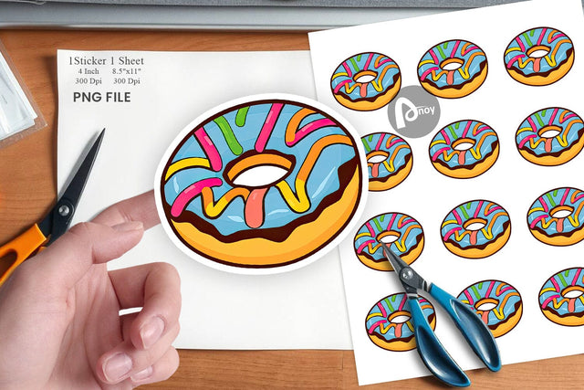 Icing Drizzled Donut Sticker Sublimation artnoy 