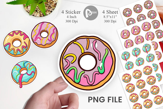 Icing Drizzled Donut Sticker Sublimation artnoy 