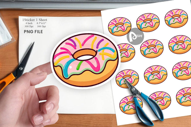 Icing Drizzled Donut Sticker Sublimation artnoy 